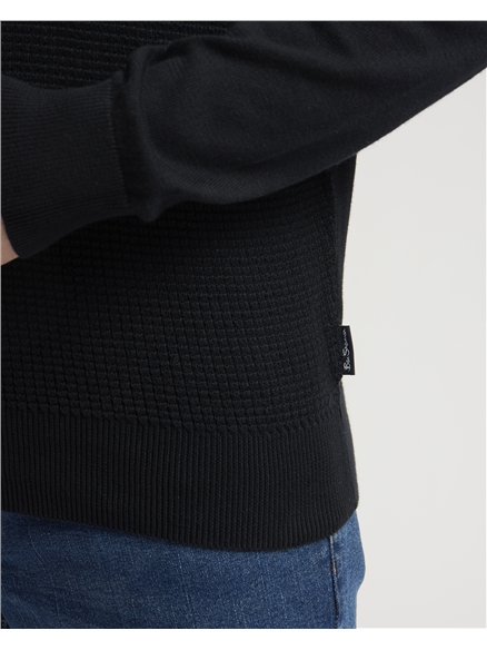 Textured Front Crew Jumper