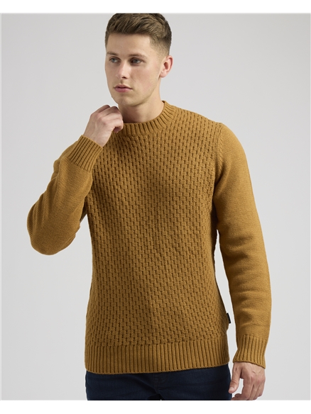 Aaran Textured Crew Neck Jumper