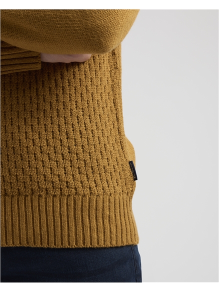 Aaran Textured Crew Neck Jumper