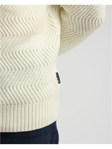 Wave Stitch Crew Neck Jumper