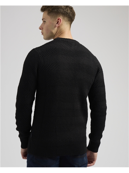 Wave Stitch Crew Neck Jumper