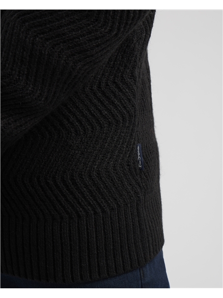 Wave Stitch Crew Neck Jumper