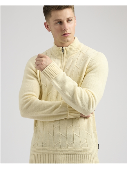 Pattern 1/4 Zip Funnel Neck Jumper