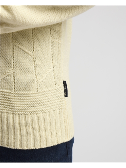 Pattern 1/4 Zip Funnel Neck Jumper