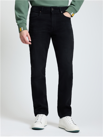 Washed Black Straight Fit Jean in Black Denim
