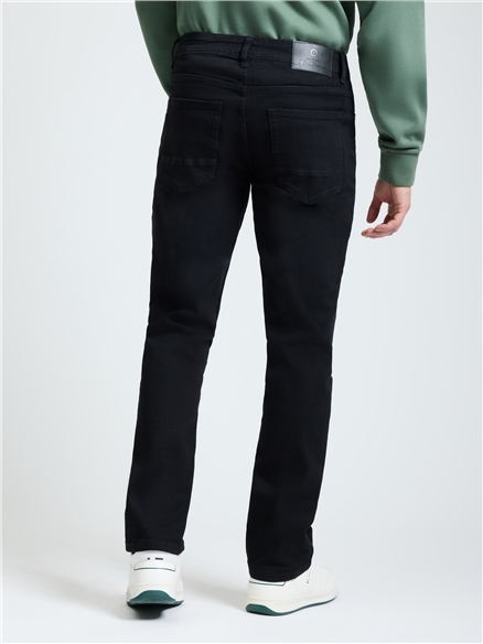 Washed Black Straight Fit Jean in Black Denim