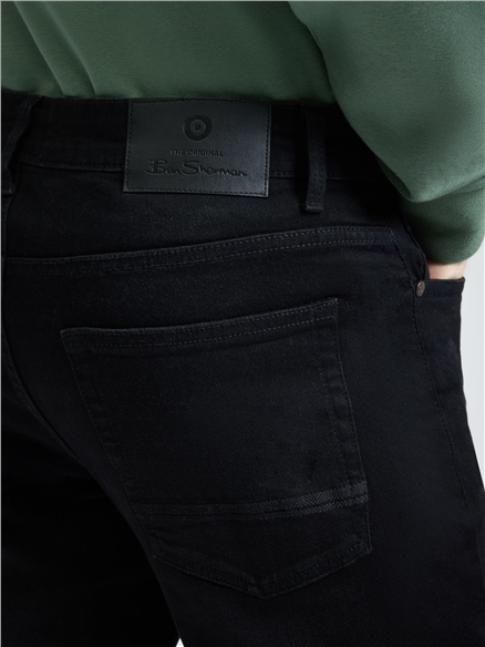 Washed Black Straight Fit Jean in Black Denim