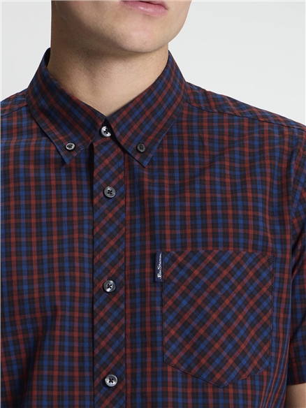Short Sleeve House Check in Sienna
