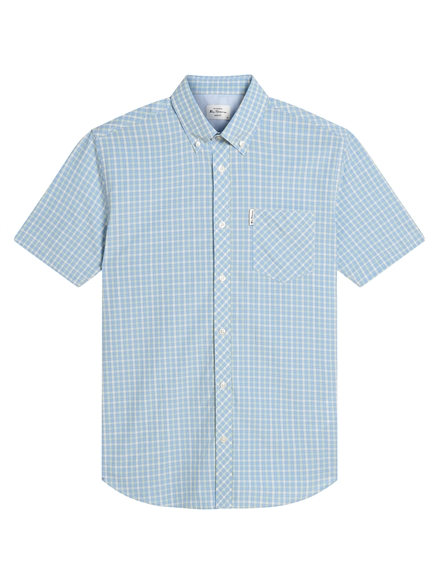 Short Sleeve House Check Shirt in Lake Blue