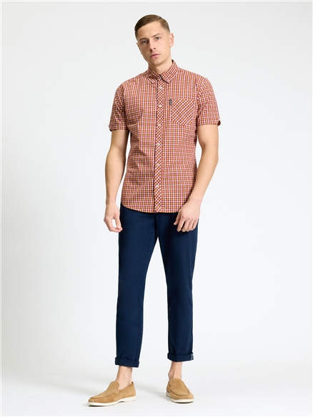 Short Sleeve House Check Shirt in Cherry