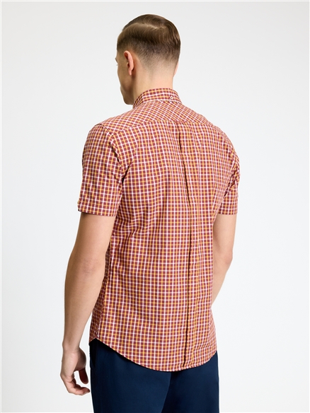 Short Sleeve House Check Shirt in Cherry
