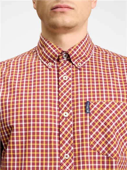 Short Sleeve House Check Shirt in Cherry