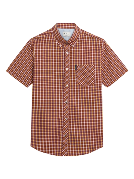 Short Sleeve House Check Shirt in Cherry