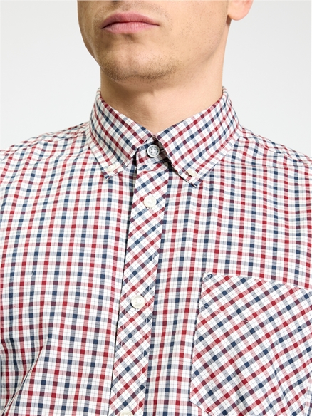 Short Sleeve House Check Shirt in Red