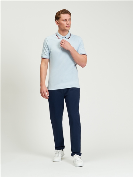 Signature Pique Polo in Powder Blue