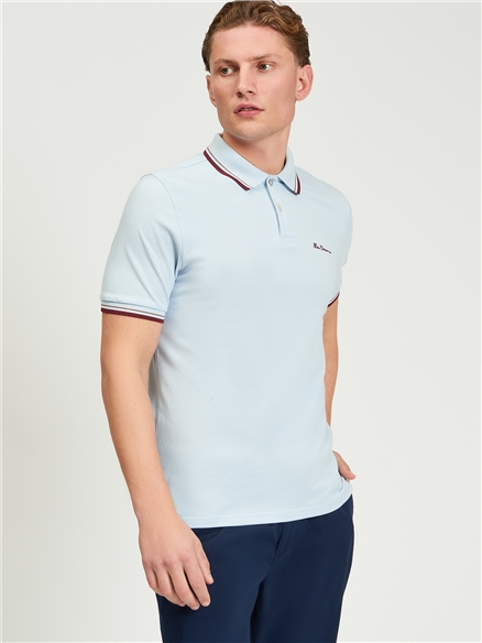 Signature Pique Polo in Powder Blue