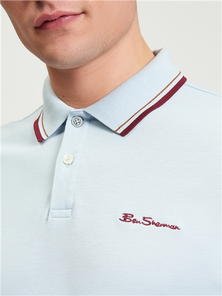 Signature Pique Polo in Powder Blue