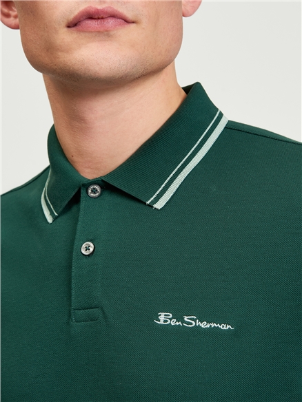 Signature Pique Polo in Forest