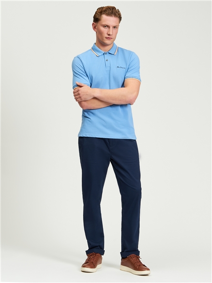 Short Sleeve Signature Pique Polo in Lake Blue