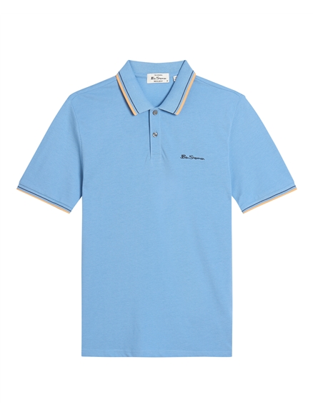 Short Sleeve Signature Pique Polo in Lake Blue