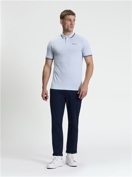 Short Sleeve Signature Pique Polo in Blue Shadow