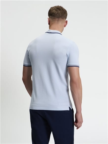 Short Sleeve Signature Pique Polo in Blue Shadow