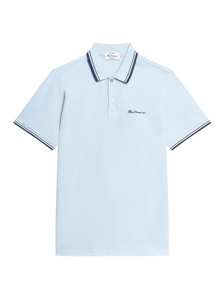 Short Sleeve Signature Pique Polo in Blue Shadow