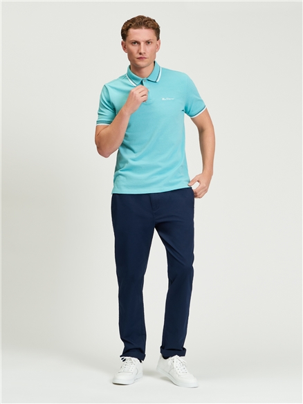 Short Sleeve Signature Pique Polo in Turquoise