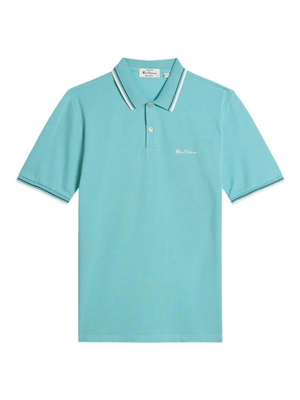Short Sleeve Signature Pique Polo in Turquoise