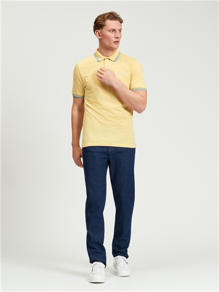Short Sleeve Signature Pique Polo in Butterscotch
