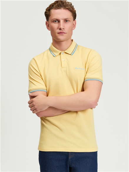 Short Sleeve Signature Pique Polo in Butterscotch