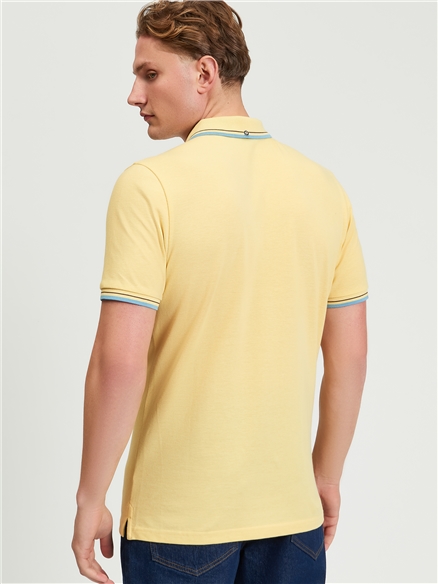 Short Sleeve Signature Pique Polo in Butterscotch