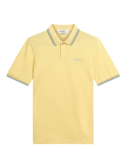 Short Sleeve Signature Pique Polo in Butterscotch