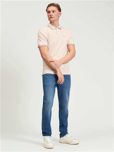 Short Sleeve Signature Pique Polo in Blush Pink