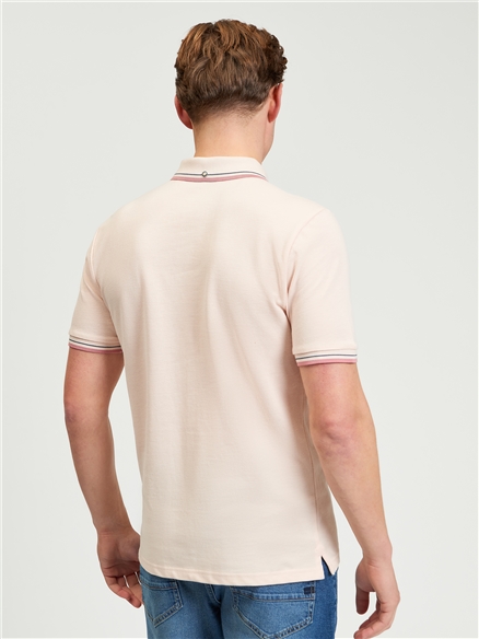 Short Sleeve Signature Pique Polo in Blush Pink