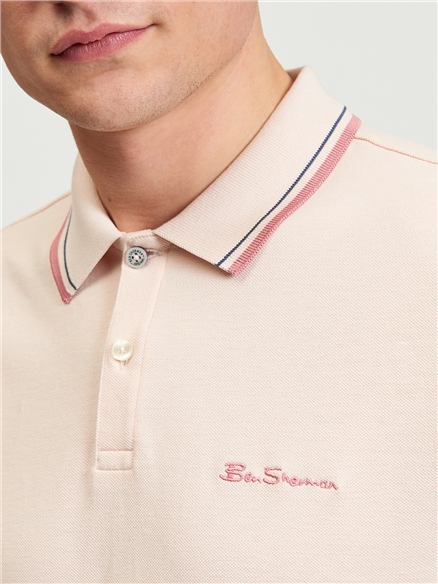 Short Sleeve Signature Pique Polo in Blush Pink