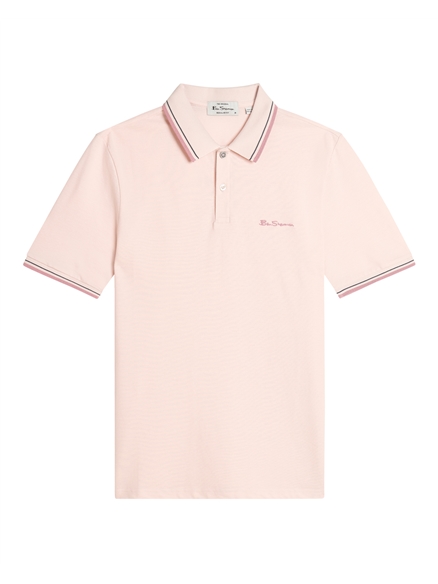 Short Sleeve Signature Pique Polo in Blush Pink