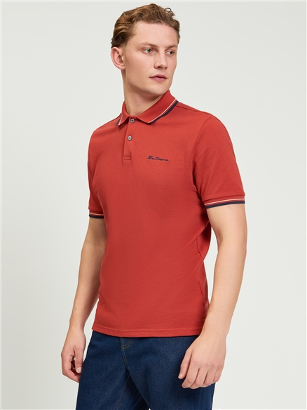 Signature Pique Polo in Bright Red