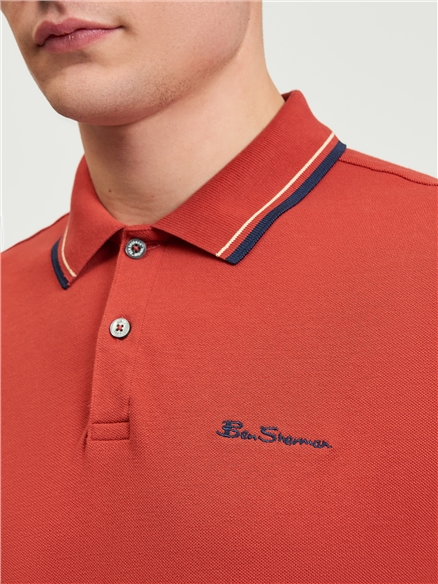 Signature Pique Polo in Bright Red