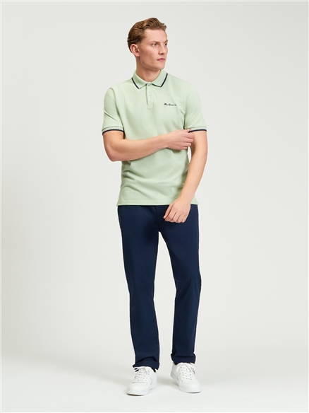 Short Sleeve Signature Pique Polo in Pistachio