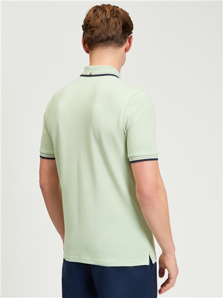 Short Sleeve Signature Pique Polo in Pistachio