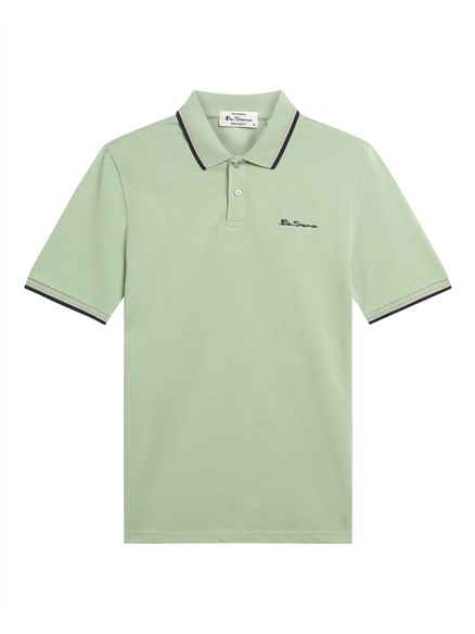 Short Sleeve Signature Pique Polo in Pistachio