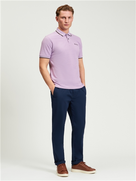 Short Sleeve Signature Pique Polo in Purple