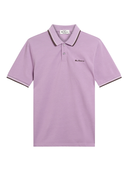 Short Sleeve Signature Pique Polo in Purple