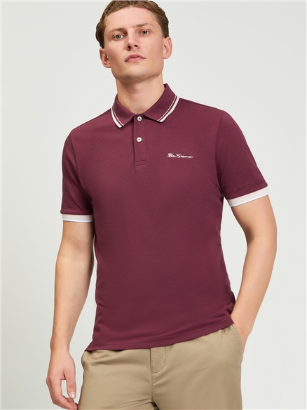 Signature Pique Polo in Aubergine