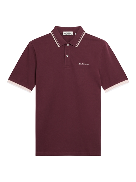 Signature Pique Polo in Aubergine