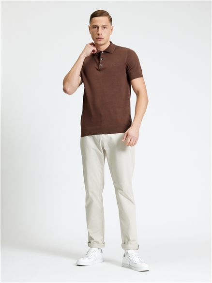 Signature Short Sleeve Polo in Chestnut