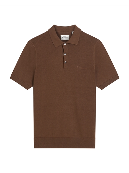 Signature Short Sleeve Polo in Chestnut