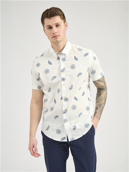 Short Sleeve Floral Print Shirt