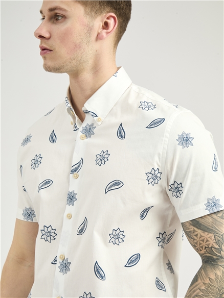 Short Sleeve Floral Print Shirt